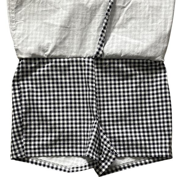 Crown & Ivy Gingham Wrap Tie Mini Skirt Skort Navy & White Size 10 - Picture 4 of 6